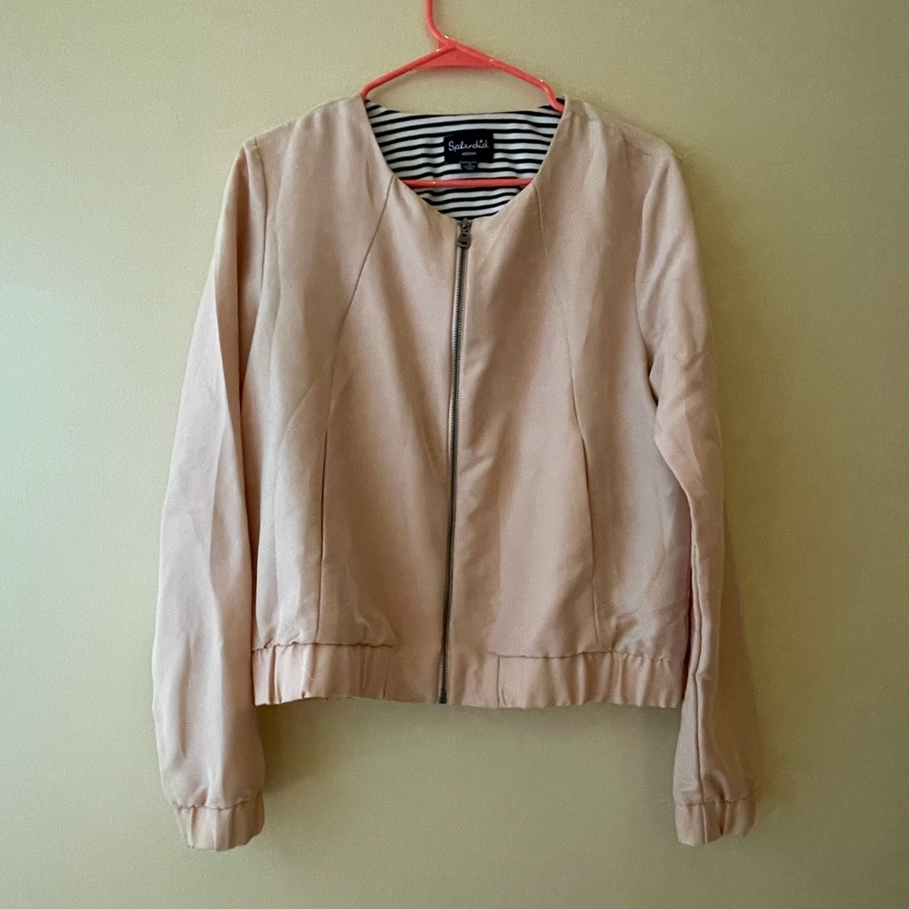 Splendid Beige Bomber Jacket - Size M - image 1